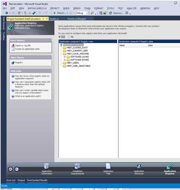 Application registry